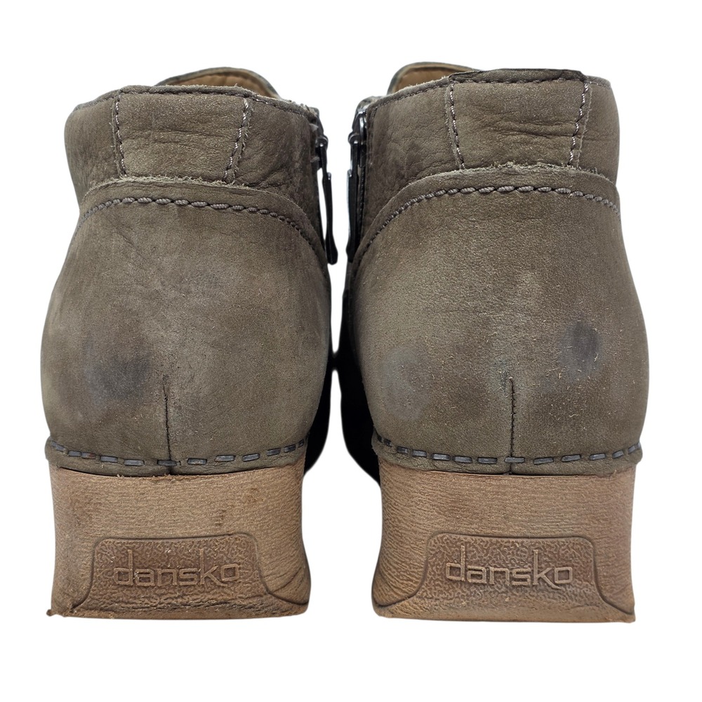Dansko Charlene Women Ankle Boot Taupe Leather Wedge Zip 39 EU 8.5 US $175 - Picture 6 of 12